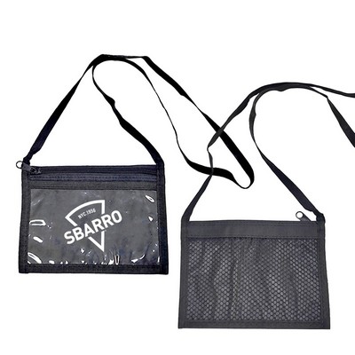 Clear window and Zipper Pocket 7"x 5.1" Neck wallet